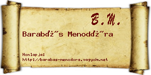 Barabás Menodóra névjegykártya